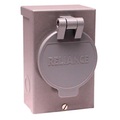 Reliance Controls Power Inlet Box, 50 A, 125/250 V, Gray PB50